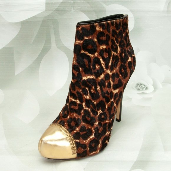 Michael Kors Leopard Calf Hair Ankle Bootie Heels - Picture 6 of 11